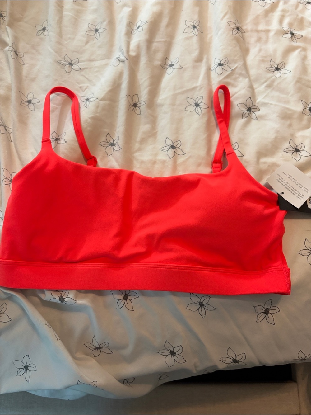 NWT Fabletics Women's Neon Coral Bralette - Comfortable Everyday Support
